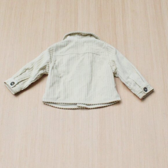 Cat & Jack Toddler Corduroy Shirt-Jacket 12M Cream Button-Up Long Sleeve - Picture 4 of 8